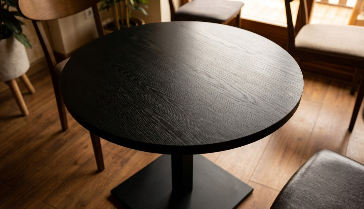 Столешница шпон дуба на основе ВЛАГОСТОЙКОГО МДФ (Круглая) Каштан_17